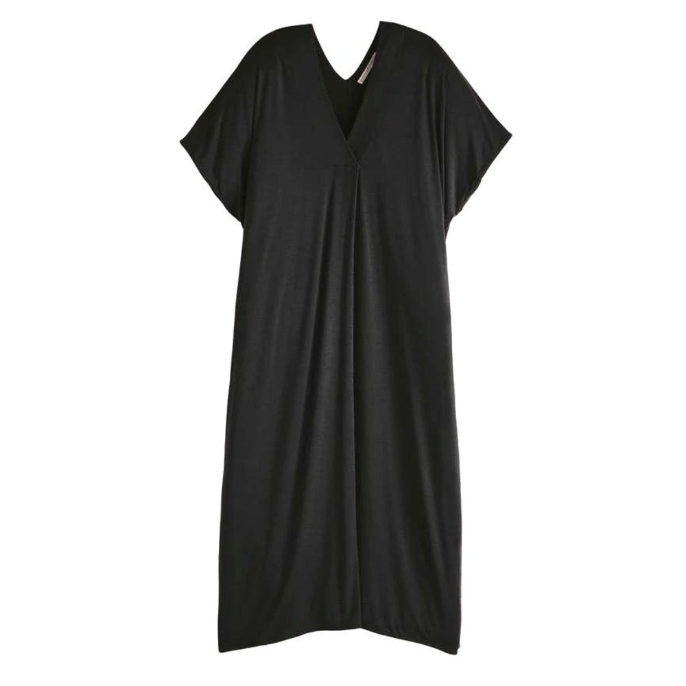 Peruvian Connection Black Thebes Maxi‎ Dress Oversize Travel Lagenlook Size XS S